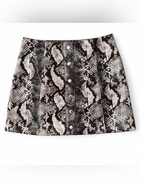 Urban Outfitters faux leather snakeskin print snap mini skirt